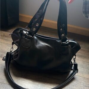Elegant Black Leather Handbag